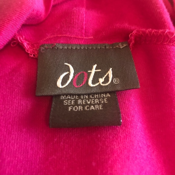 Dots Hot Pink Long Sleeved Wrap Top with Plunging Neckline - Picture 2 of 6